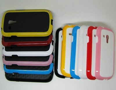 廠(chǎng)家供應(yīng)三星i8190手機(jī)套/Galaxy s3 mini立體墻雙色保護(hù)套